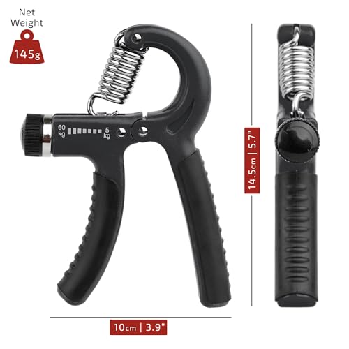 NORDFIT Grip Trainer - Adjustable Hand Gripper (5-60kg) - Forearm Strengthener & Hand Exerciser for Men and Women - Ergonomic, Portable, and Durable. Athletes, Musicians and Inujury recovery