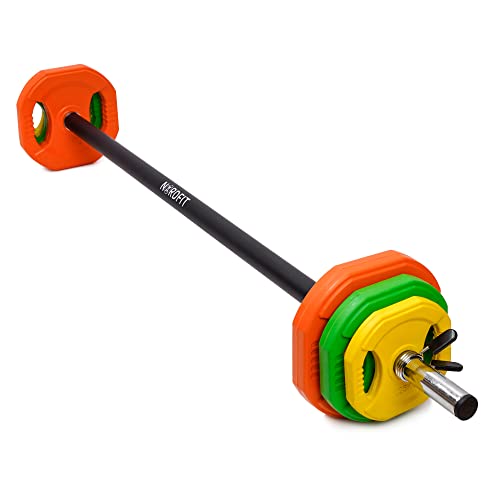 NORDFIT - 20kg & 40kg Barbell Weights Set - Ideal Studio Pump Weights - Barbell Set for Home Exercise - Professional Adjustable Barbell & Weights - Strength Training Equipment