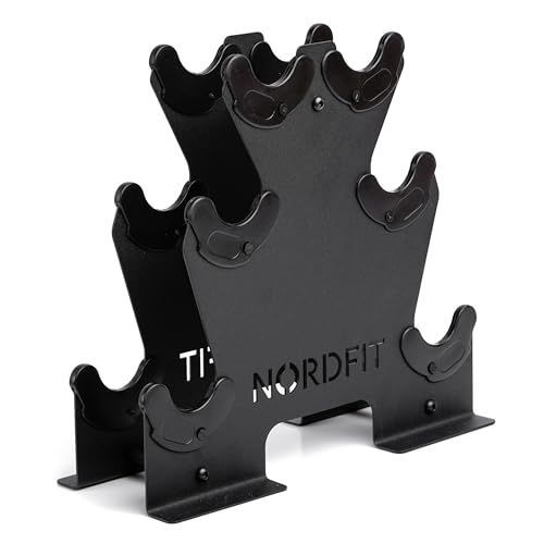 Dumbbell Set with Rack 1kg 3kg 5kg - Neoprene Coated - Perfect for Women and Beginners by NORDFIT