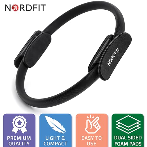 NORDFIT Pilates Ring – 14.6 inch - Premium Quality, Dual-Handle Fitness Circle for Strength, Flexibility, and Toning