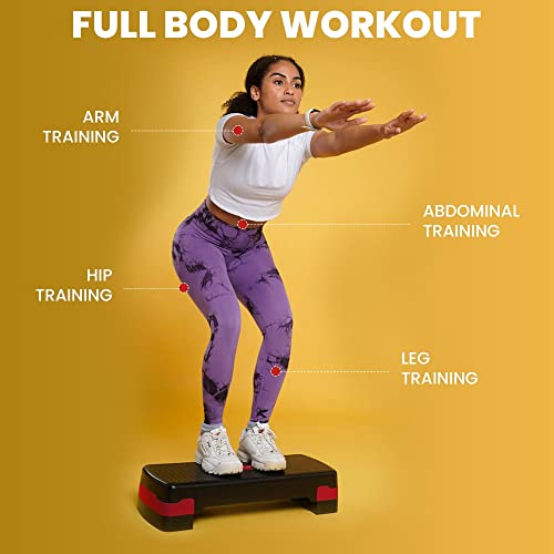 NORDFIT Adjustable Aerobic Exercise Step 2 Levels, 10cm and 15cm height