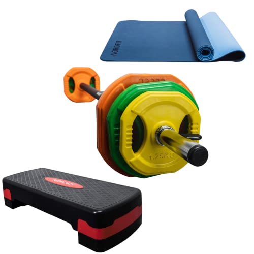 NORDFIT - Complete Weights Set - With Yoga Mat and Fitness Exercise Step