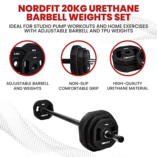 NORDFIT - 20kg Urethane Barbell Weights Set (TPU)