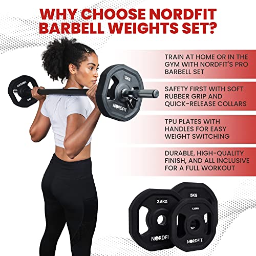 NORDFIT - 20kg Urethane Barbell Weights Set (TPU)