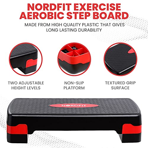 NORDFIT Adjustable Aerobic Exercise Step 2 Levels, 10cm and 15cm height